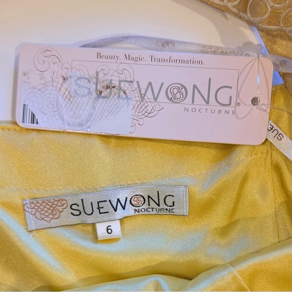 Sue Wong  Gown NWT Yellow Embellished Evening Dress size 6 - Picture 11 of 11
